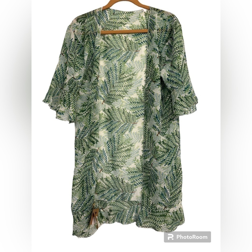 Palm leaf beach cover up NWT